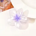 Detail of purple gradient flower hair claw clip with a pearlescent finish and acrylic texture - Pearl Purple