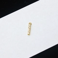 Gold-plated rectangular pendant featuring inlaid clear zircons and a top connector ring - Letter I