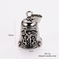 Retro St. Michael bell pendant in stainless steel with detailed protective engraving - Steel Color (Pendant Only)