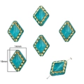 Teal baroque diamond glass beads with gold edges for DIY jewelry 18x14mm size - #32 Chunky Rhombus Bead 20pcs/pack