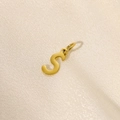 Polished golden stainless steel letter S alphabet pendant charm for DIY jewelry making - Letter-S