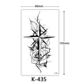 Waterproof temporary tattoo sticker with rose and compass design, size 60x105mm - K-435 Rose Compass