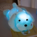 Lying plush puppy dog pillow with blue LED glowing light effect for children gift - Blue Dog / 50 cm