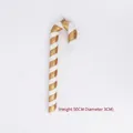 50cm gold-weißer Zuckerstangen-Weihnachtsbaumschmuck mit funkelndem Glitzer-Finish - H: 50cm, Durchm: 3cm / Gold/Weiß