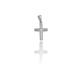 Polished silver stainless steel cross pendant with a sleek metallic finish and bail - DZ09 (Cross) / Silver