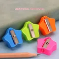 Star shaped mini pencil sharpener set in blue green orange and pink colors - Star Shaped Style