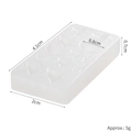 Detail view of silicone mold with star and moon patterns including product dimensions - 50-1347-D/Star Moon Rect / White