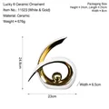 Modern minimalist white and gold ceramic abstract number 6 statue for home decor - Lucky Six Abstract Style White Gold - Tall
