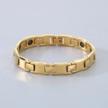 Pulsera magnética minimalista de acero de tungsteno chapado en oro con eslabones - 10mm de ancho / 21cm de largo / Dorado