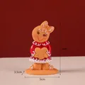 Gingerbread rabbit figurine with heart, small resin ornament for Christmas decoration - Heart Bunny - Small
