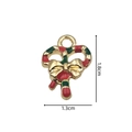 Christmas candy cane pendant in red and green enamel finish with golden bow detail - 2315 Candy Cane