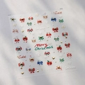 Autocollants nail art Noël 3D en relief avec nœuds colorés et flocons TL-286 - TL-286
