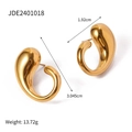 Orecchini a goccia placcati oro 18K lucidi con un design geometrico voluminoso - Oro Minimalista Lucido (JDE2401018)