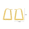 Orecchini a cerchio in acciaio inossidabile 18K texture bambù con misure altezza 28mm - E00102 Stile Bambù Trapezoidale