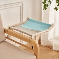 Amaca per gatti in legno massiccio con tela blu e grigia per finestra o divano - Stile Potenziato B / Blu grigio