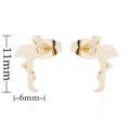 Minimalist flamingo stud earrings in polished gold finish measuring 11mm by 6mm - Flamingo / Gold