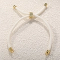 Adjustable white Milanese cord bracelet with 18k gold-plated metal sliding clasp - Off White