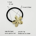 Detailed product dimensions of a gold flower hairband with 3.1cm diameter and 6g weight - Five-Leaf Clover / Gold