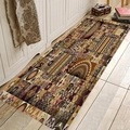 Bohemian mandala patchwork runner rug for kitchen or hallway in earthy brown tones - 40x60cm / Style 1-Bohemian Brown