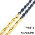 Collana a catena ancora bicolore oro e nero, stile hip hop per uomo e donna - Stile Splicing Nero e Oro (KN289141-KFC)