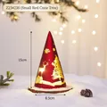 Rote 15cm konische Weihnachts-Glaslampe mit goldenem Rentier und Holzsockel - Klein Rot (15x8.5cm)