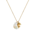 18K gold plated necklace with a natural iridescent shell and golden dolphin pendant - Dolphin Necklace (Main Style)
