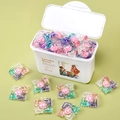 Multi-colored 5-in-1 heart shaped laundry pods in a white portable storage box - 5-in-1 Fresh Fruity 50 Capsules Boxed