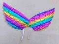 Rainbow gradient angel wings with glossy metallic finish and elastic straps for girls - Neon Color