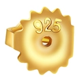 Fermoir de boucle d'oreille doré en argent 925 avec mécanisme à vis sur fond blanc - Fermoir de Boucle d'Oreille (Cuivre Plaqué Or 18K)