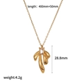 Dettaglio della collana dorata a fiocco con zircone e specifiche delle dimensioni - Collana di Zirconi Fluidi (TN3647)