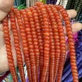 Natural orange agate abacus beads for handmade bracelet jewelry making - Orange Red / 5*8mm (approx. 73 pcs/strand)
