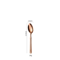Rose gold stainless steel tea spoon with Roman column ridges, size 13.9cm and 24g - Small Spoon / Rose Gold