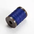 Single spool of 0.4mm blue round waxed thread on a brown plastic bobbin for hand sewing - 0.4mm/110m / #33 Blue