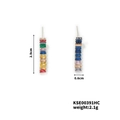 Vista dettagliata degli orecchini in zircone quadrato, 2,9cm per 0,6cm con gemme colorate - Multicolore (KSE00391HC)