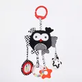 Baby owl plush rattle toy with high contrast patterns, teether, and mirror hanging pendant - 3D Owl Pendant with Mirror Teether