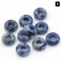 Natural blue sodalite flat round spacer beads with large holes for DIY jewelry - Sodalite / 5x10mm