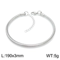 Bracciale a catena a serpente minimalista in acciaio inossidabile 304 argento, 190x3mm 5g - 3mm (KB147922-Z) / Argento