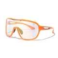 Y2K Sportliche Oversize-Sonnenbrille mit orangem Rahmen und klaren Gläsern zum Radfahren - Orange