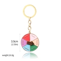 Rainbow emotion spinner keychain in golden metal with adjustable I Feel arrow - Mood Selection Turntable (K00754-04)