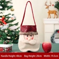 Santa Claus felt gift bag with plush beard and red handle for Christmas candy and treats - Large Faux Leather Bell Handbag Santa