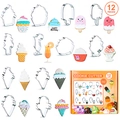 12-piece stainless steel cookie cutter set with ice cream shapes and packaging box - 12Pcs Ice Cream Theme