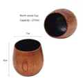 Dark brown carbonized jujube wood coffee mug with handle and natural wood grain - Carbonized Medium Belly Cup