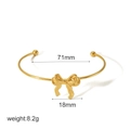 Goldenes Edelstahl-Manschettenarmband mit Schleife, 71mm Breite und 18mm Schleifendetail - Goldene offene Schleifen-Armspange(TB7110) / Gold