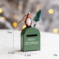 Addobbo natalizio a forma di cassetta delle lettere verde con Babbo Natale e alberello - Verde