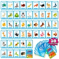 Set educativo di 50 carte di animali per bambini che imparano l'inglese e la fonetica - Stile di Cognizione Animale (T01041810)