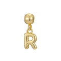 Polished 18k gold plated letter R balloon style charm for DIY necklace or bracelet - Letter R