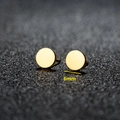 Polished 6mm minimalist gold round stainless steel stud earrings for women and men - 006 Gold Round