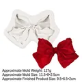 Large bow-shaped silicone fondant mold with frosted texture for DIY crafts and soap making - 2# Large Single Bowknot / Gray