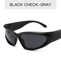 Y2K steampunk cycling sunglasses featuring black carbon fiber textured frames and gray lenses - Carbon Fiber Texture Grey Lens