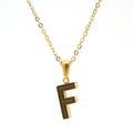18k gold plated necklace featuring letter F pendant with black maze pattern on white background - Letter F (Single Pendant)